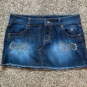 Jordache Mini Embellished Jean Skirt Size 9/10